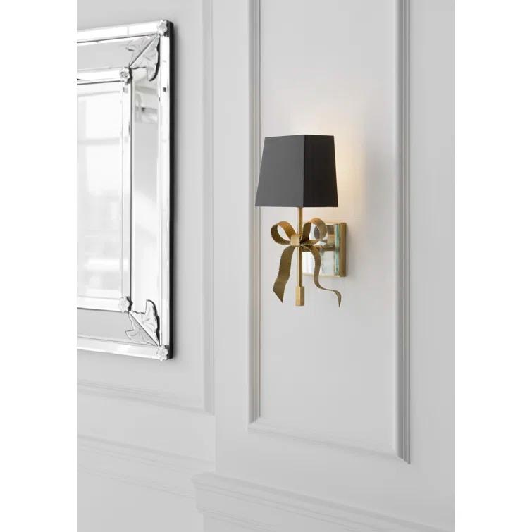 Ellery Matte Black and Soft Brass Direct Wired Wall Sconce