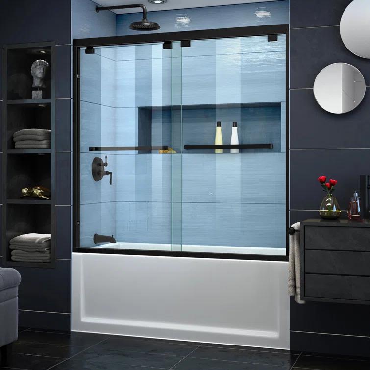 Encore 56" W x 58" H Semi-Frameless Tub Door with ClearMax Technology