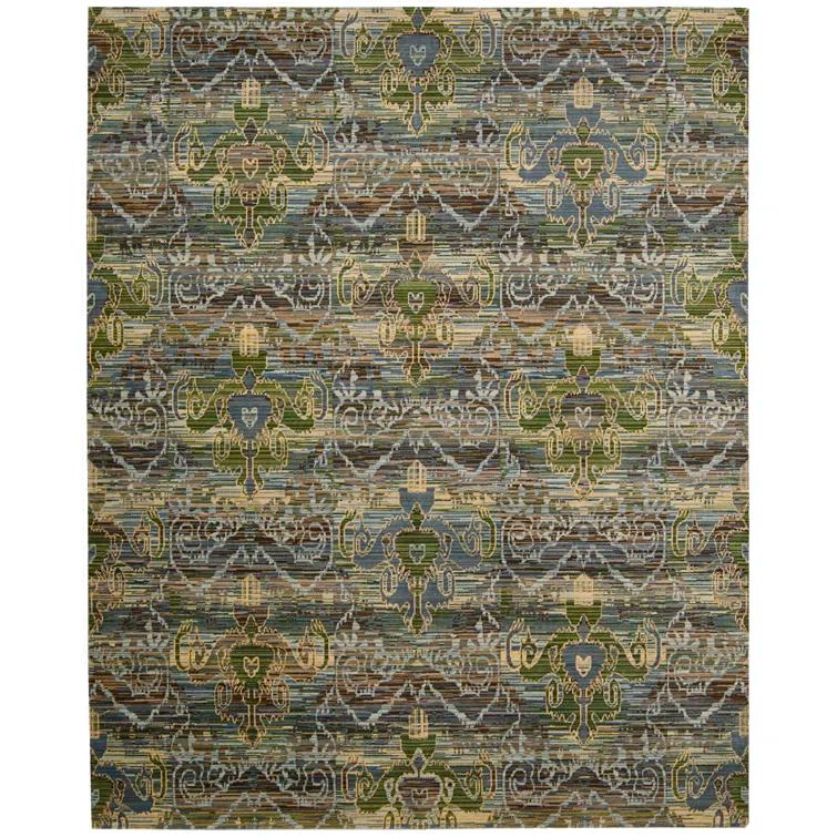 Bungalow Rose Hayek Oriental Green/Blue/Brown Area Rug
