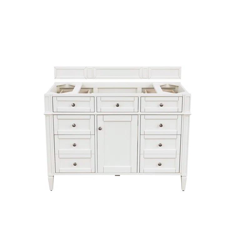 Bright White 47" Plywood Single Vanity with Satin Nickel Hardware