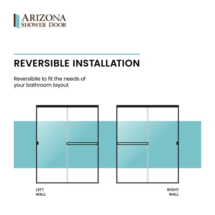 55" x 67" Bypass Semi-Frameless Shower Door