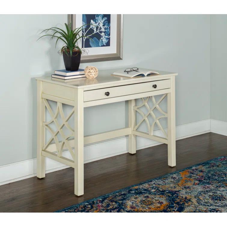 Gracie Oaks Whitley Antique 38" Two-Drawer Wooden Writing Desk