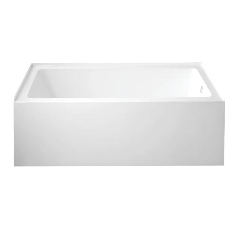 Kingston Brass VTAP6032R22C Kingston Brass Aqua Eden 60-Inch Acrylic Rectangular 3-Wall Alcove Tub with Anti-Skid Surface