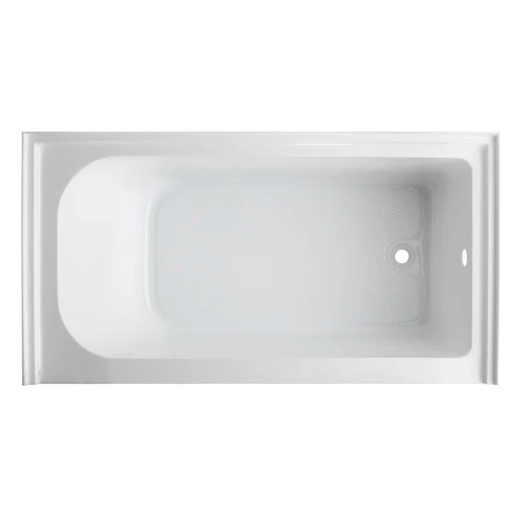 Kingston Brass Aqua Eden 60-Inch Acrylic Rectangular 3-Wall Alcove Tub with Anti-Skid Surface