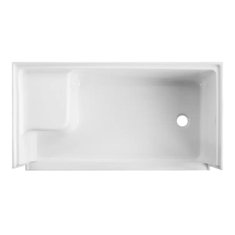 60" W x 32" D Single Threshold Shower Base with Seat