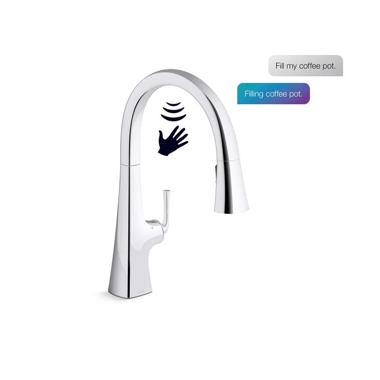 Graze Touchless Pull-Down Kitchen Sink Faucet With Three-Function Sprayhead