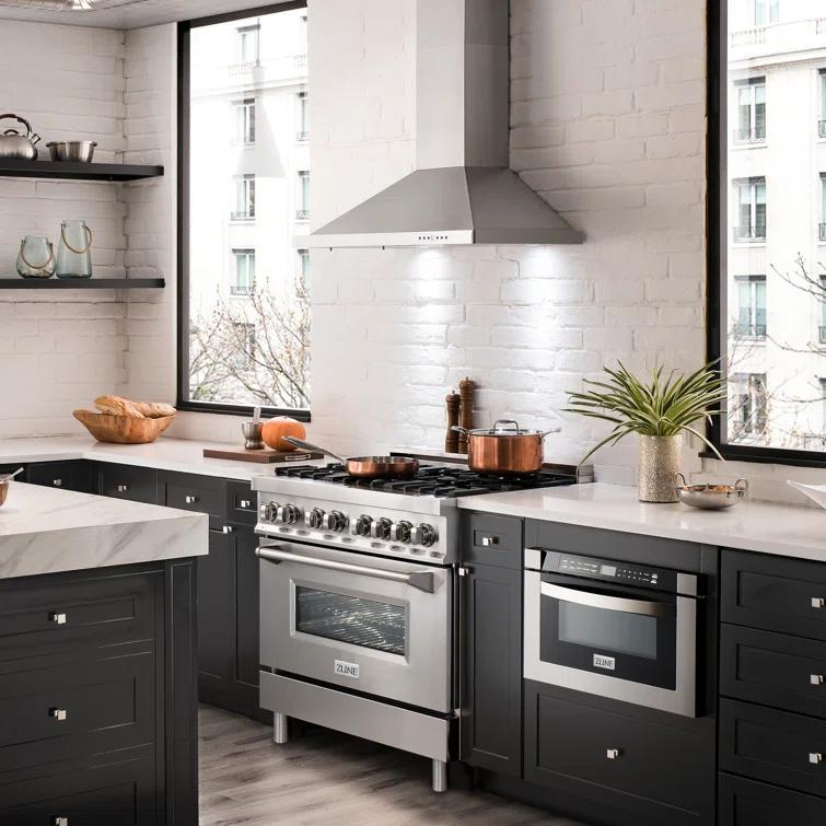 ZLINE 30 in. Convertible Vent Wall Mount Range Hood in Black Stainless Steel (BSKBN-30)