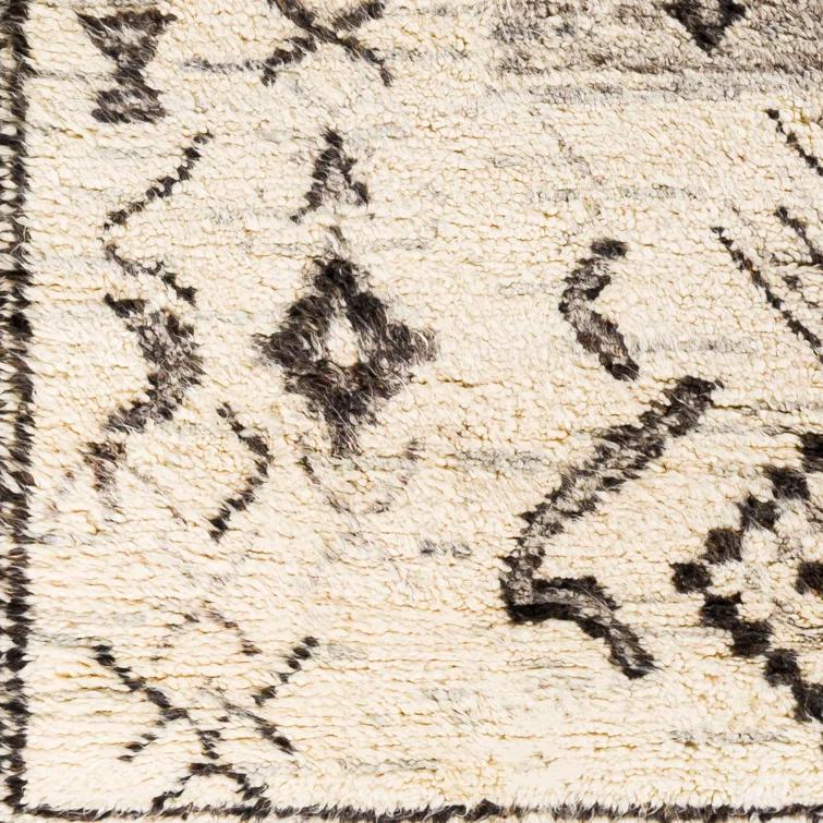 Clive Southwestern Hand-Knotted Wool Cream/Gray/Black Area Rug