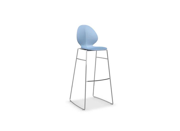 Silver Whisper Acrylic & Metal Basil Leaf Bar Stool