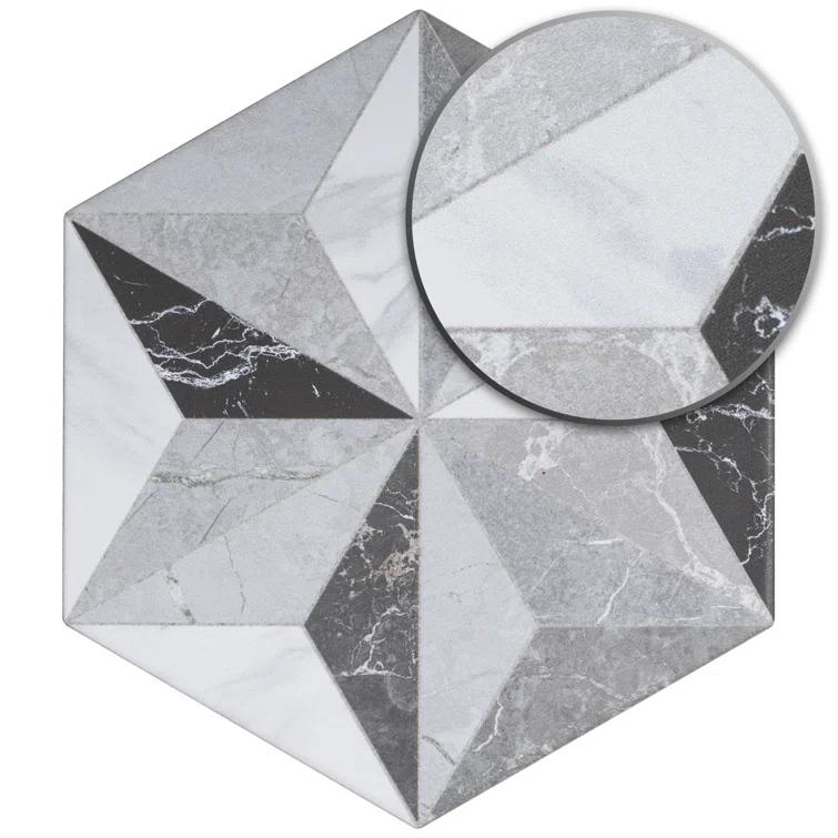 Iris 7.7" x 8.9" Porcelain Patterned Wall & Floor Tile