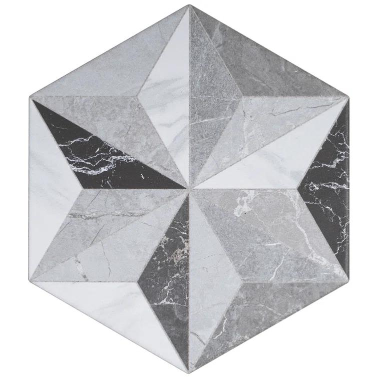 Iris 7.7" x 8.9" Porcelain Patterned Wall & Floor Tile