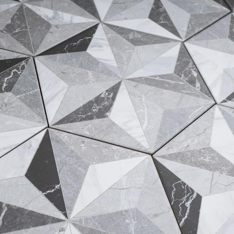 Iris 7.7" x 8.9" Porcelain Patterned Wall & Floor Tile