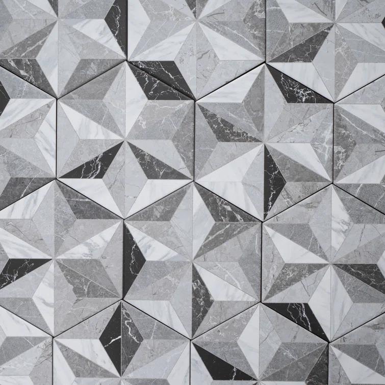 Iris 7.7" x 8.9" Porcelain Patterned Wall & Floor Tile