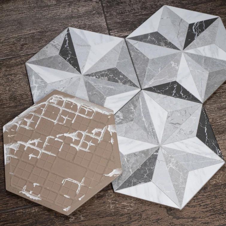 Iris 7.7" x 8.9" Porcelain Patterned Wall & Floor Tile