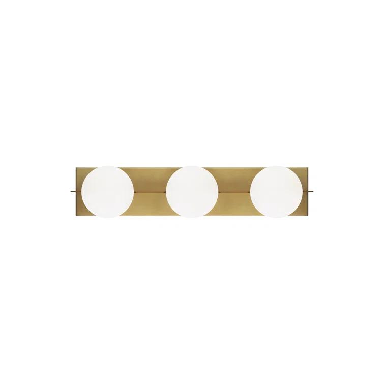 Orbel Aged Brass 3-Light LED Bathroom Vanity with Frosted Glass