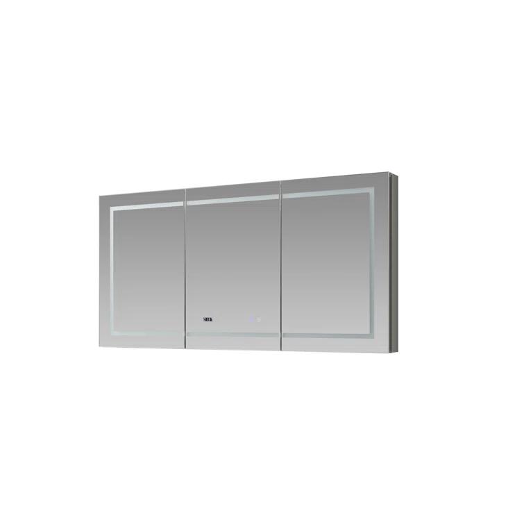 AQUADOM Signature Royale LED Medicine Cabinet, Defogger, LED 3X Makeup Mirror, Electrical Outlets