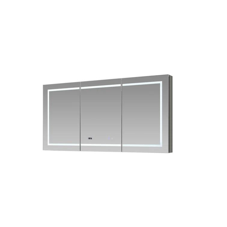 AQUADOM Signature Royale LED Medicine Cabinet, Defogger, LED 3X Makeup Mirror, Electrical Outlets