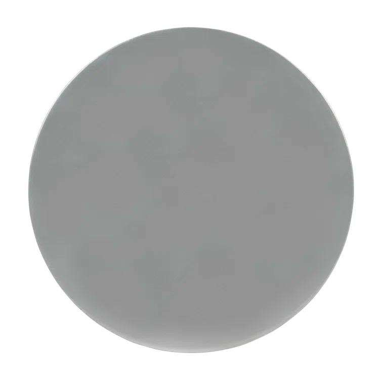 Zora Distressed Nickel Iron Round Pedestal Side Table