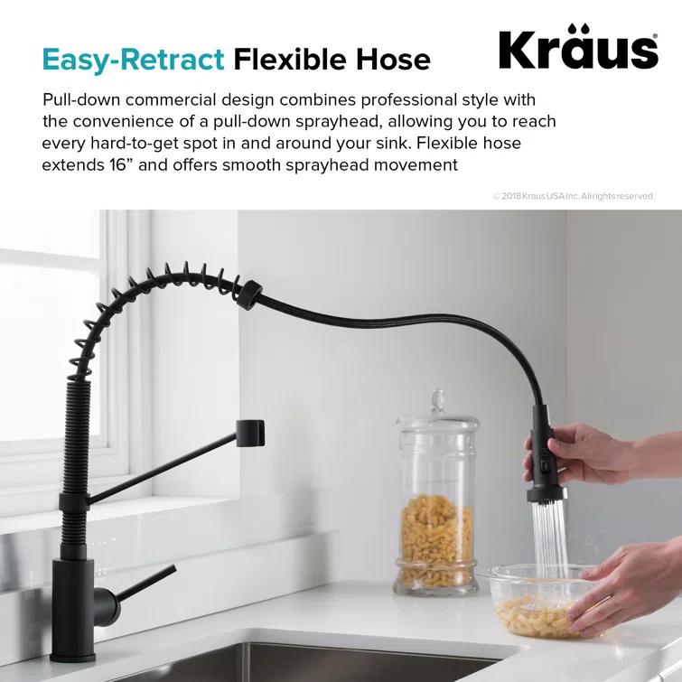 KRAUS 30-in Standart PRO Kitchen Sink Combo Set with Bolden Kitchen Faucet and Soap Dispenser