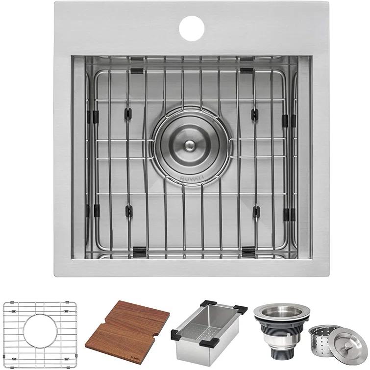 Ruvati Workstation Drop-in Topmount Bar Prep RV Sink 16 Gauge Stainless Steel