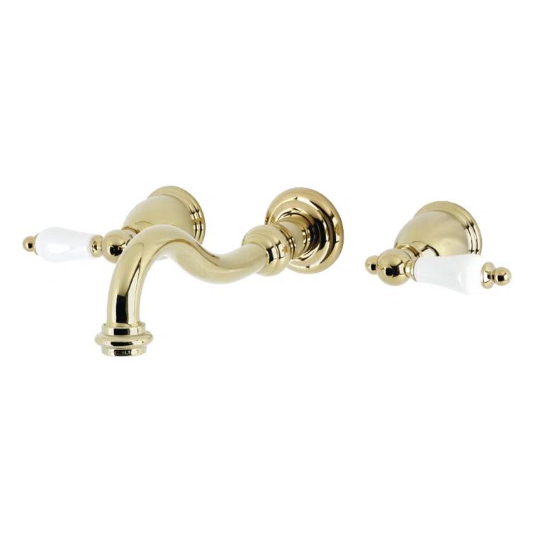 Kingston Brass Vintage Two-Handle 3-Hole Wall Mount Bathroom Faucet