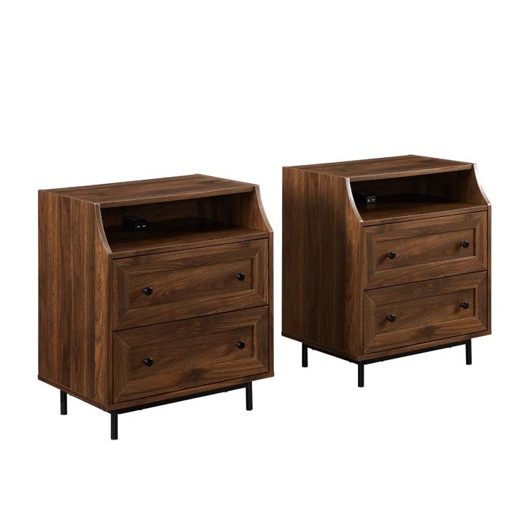 Minot 2-Drawer Nightstands with Dual USB Port