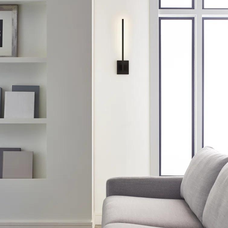 Natural Brass and Black Dimmable LED Wall Sconce