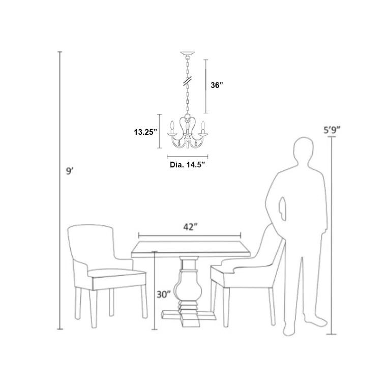 Gaiwan 3 - Light Dimmable Classic / Traditional Chandelier