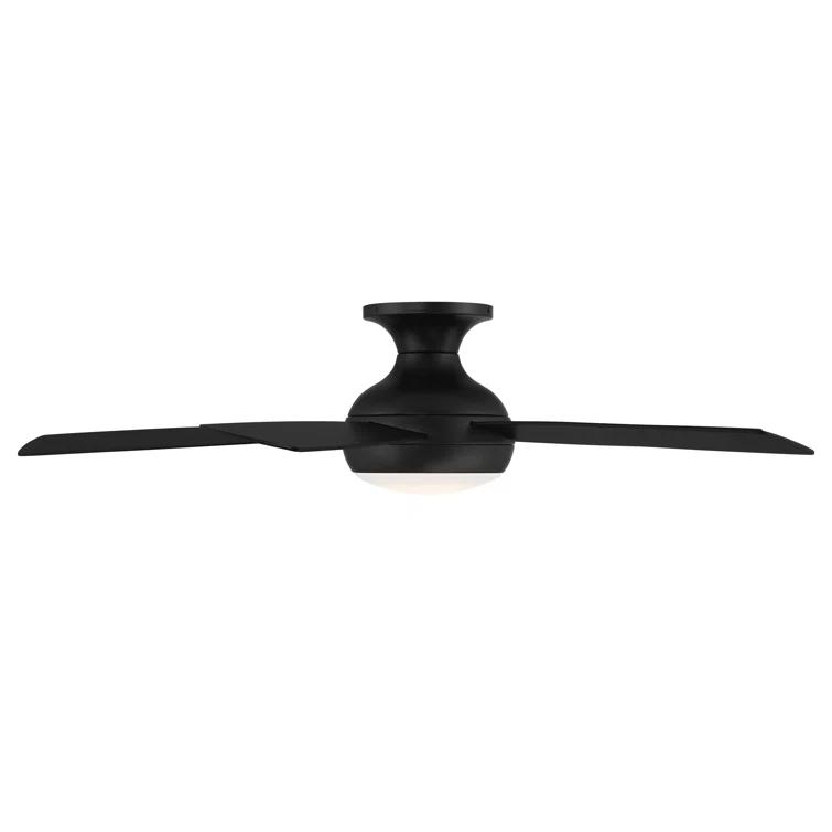 Odyssey 5- Blade Smart Flush Mount Ceiling Fan with Remote Control and LED Light Kit Included