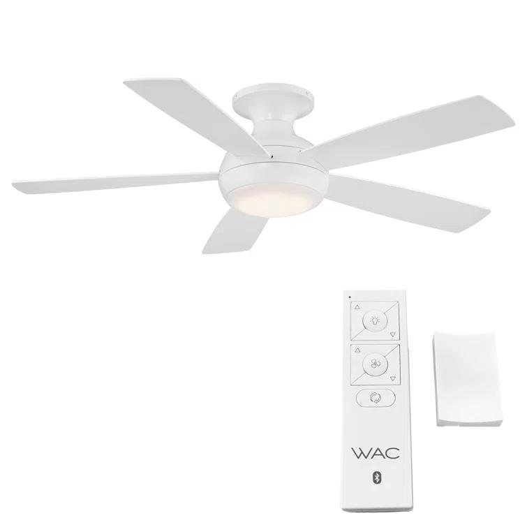 Odyssey 5- Blade Smart Flush Mount Ceiling Fan with Remote Control and LED Light Kit Included