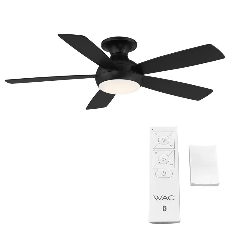 Odyssey 5- Blade Smart Flush Mount Ceiling Fan with Remote Control and LED Light Kit Included