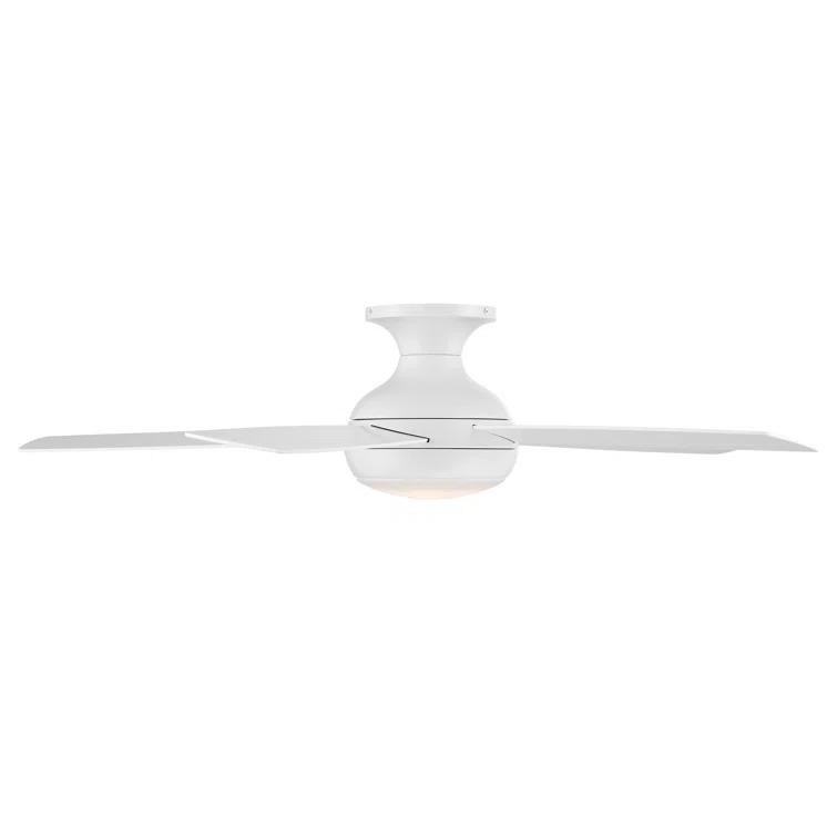 Odyssey 5- Blade Smart Flush Mount Ceiling Fan with Remote Control and LED Light Kit Included