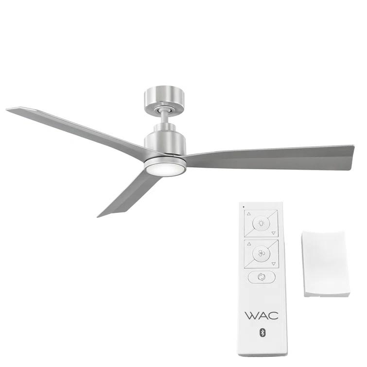 52" Smart Home Compatible 3 Blade Smart Ceiling Fan with Remote
