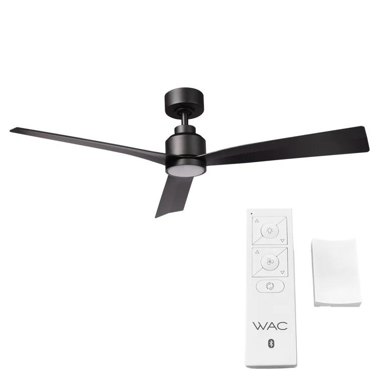 52" Smart Home Compatible 3 Blade Smart Ceiling Fan with Remote