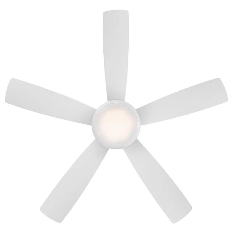 Odyssey 5- Blade Smart Flush Mount Ceiling Fan with Remote Control and LED Light Kit Included