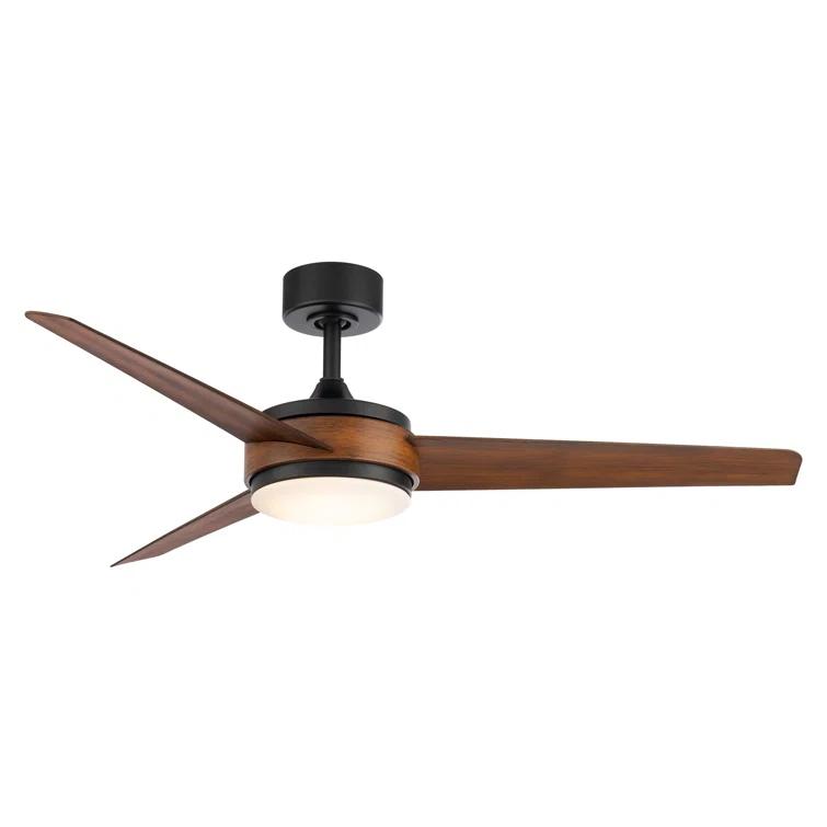 54" Mod 3 - Blade Outdoor/Indoor Smart Ceiling Fan with Remote Control and Dimmable LED Light Kit Included, Works With Google Assistant, Amazon Alexa, iOS And Android APP