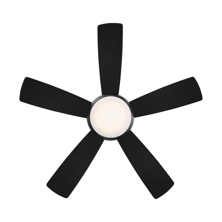 Odyssey 5- Blade Smart Flush Mount Ceiling Fan with Remote Control and LED Light Kit Included