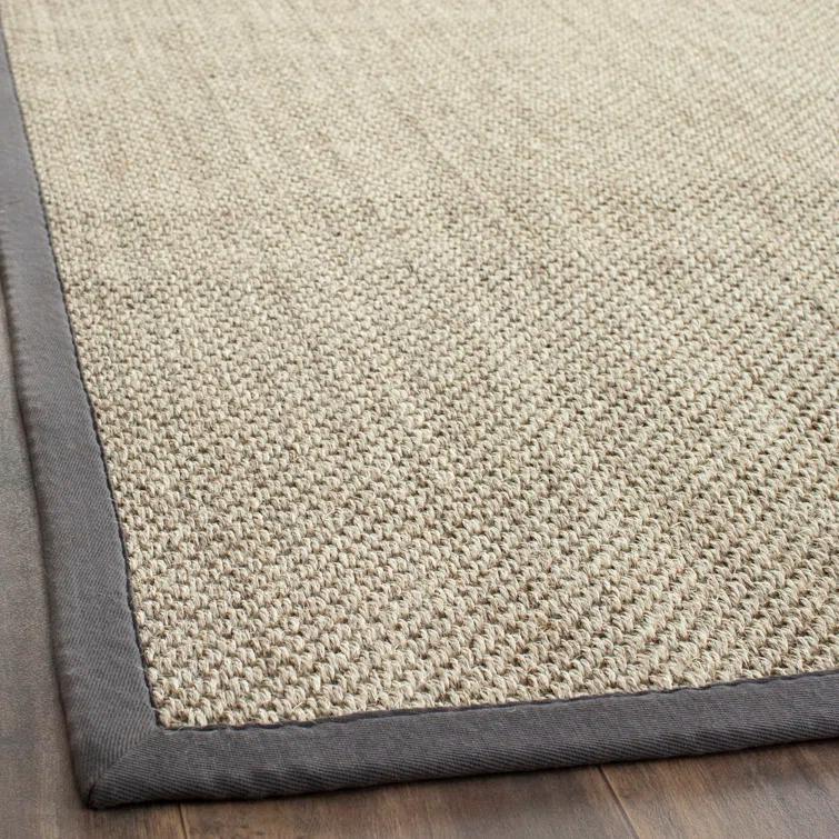Debroh Natural Fiber Sisal With Latex Solid Color Rug