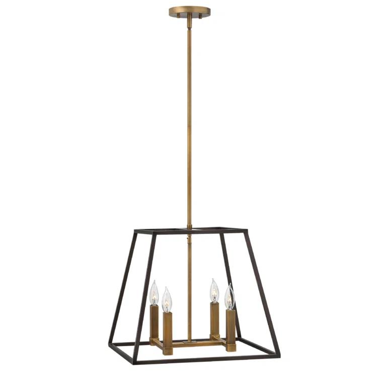 3334BZ-Hinkley Lighting-Fulton - 4 Light Medium Open Frame Pendant in Transitional-Industrial Style - 18 Inches Wide by 16.25 Inches High-Bronze