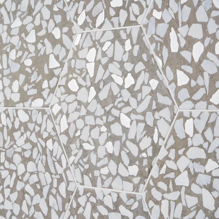 Jurassic Hex 9" Terrazzo Look Porcelain Floor & Wall Tile (8.07 Sq. Ft. / Case)