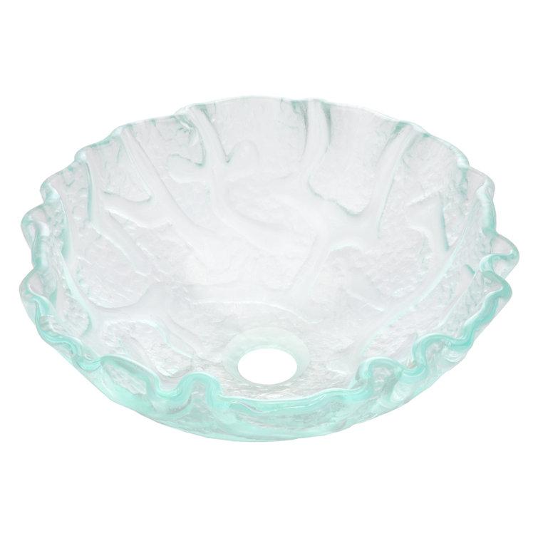 Eden Bath 16.5'' Clear Tempered Glass Specialty Bathroom Sink
