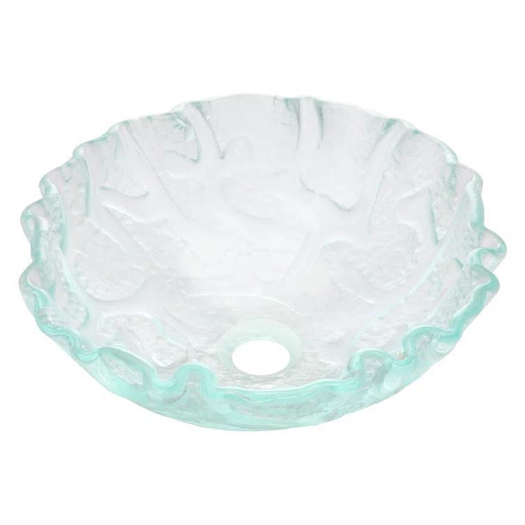Eden Bath 16.5'' Clear Tempered Glass Specialty Bathroom Sink