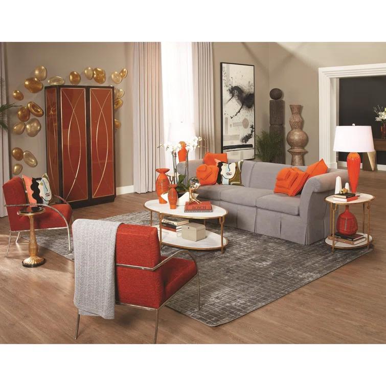 Swoop Chair-Orange-Nickel