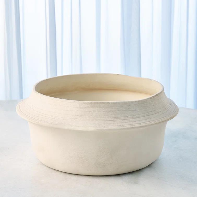 Global Views Fladis Bowl-Matte Cream Marble