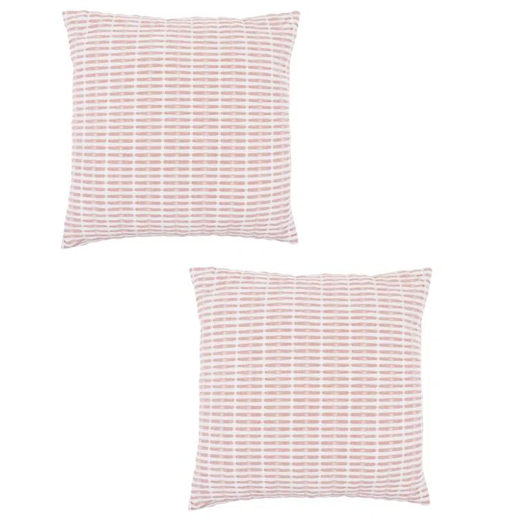 KAF Home Pleated Please Striped Cotton Pillow Cover (Set of 2)