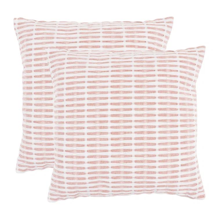 KAF Home Pleated Please Striped Cotton Pillow Cover (Set of 2)