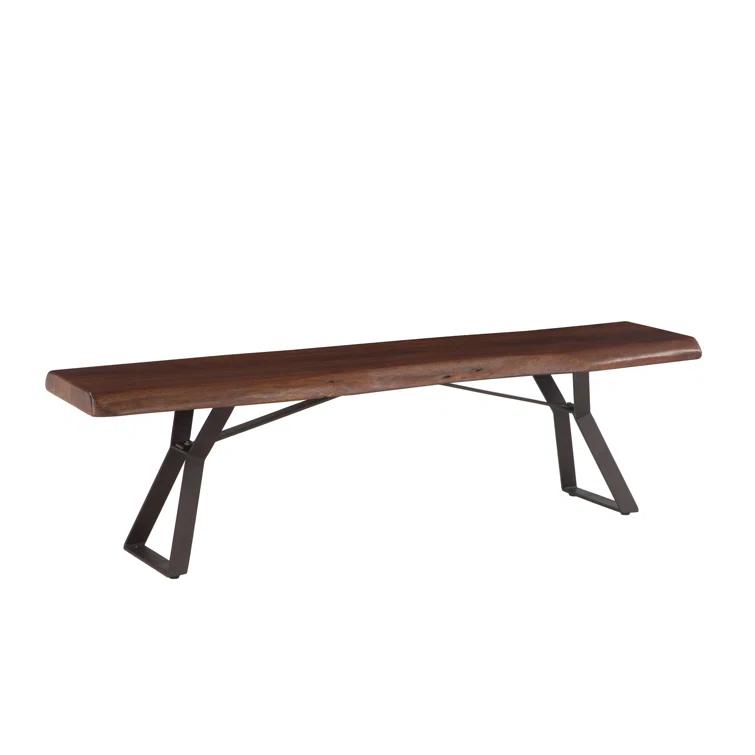 Nottingham Antique Zinc & Walnut 72" Industrial Dining Bench