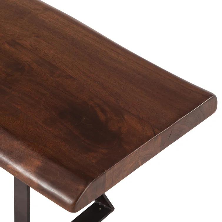 Nottingham Antique Zinc & Walnut 72" Industrial Dining Bench