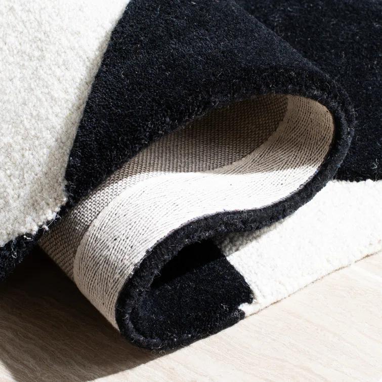 Rodeo Drive RD857 Hand Tufted Indoor Runner Rug - 2'3"x6' - Ivory/Black - Safavieh