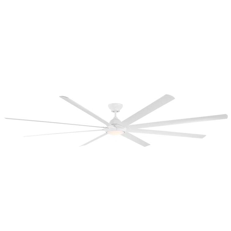 Hydra 8 - Blade Outdoor LED Smart Standard Ceiling Fan with Wall Control and Light Kit Included, Works With Alexa and iOS or Android App
